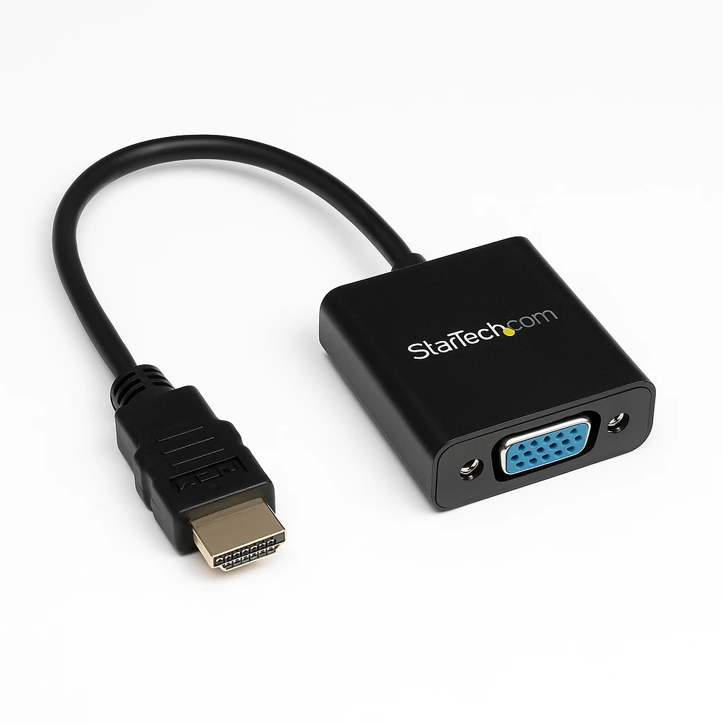StarTech.com Adaptador Conversor de Vídeo HDMI a VGA HD15 - Cable Convertidor - 1920x1200 - 1080p - High Speed - adaptador de vídeo - HDMI macho a HD-15 (VGA) hembra - 24.5 cm - negro - compa