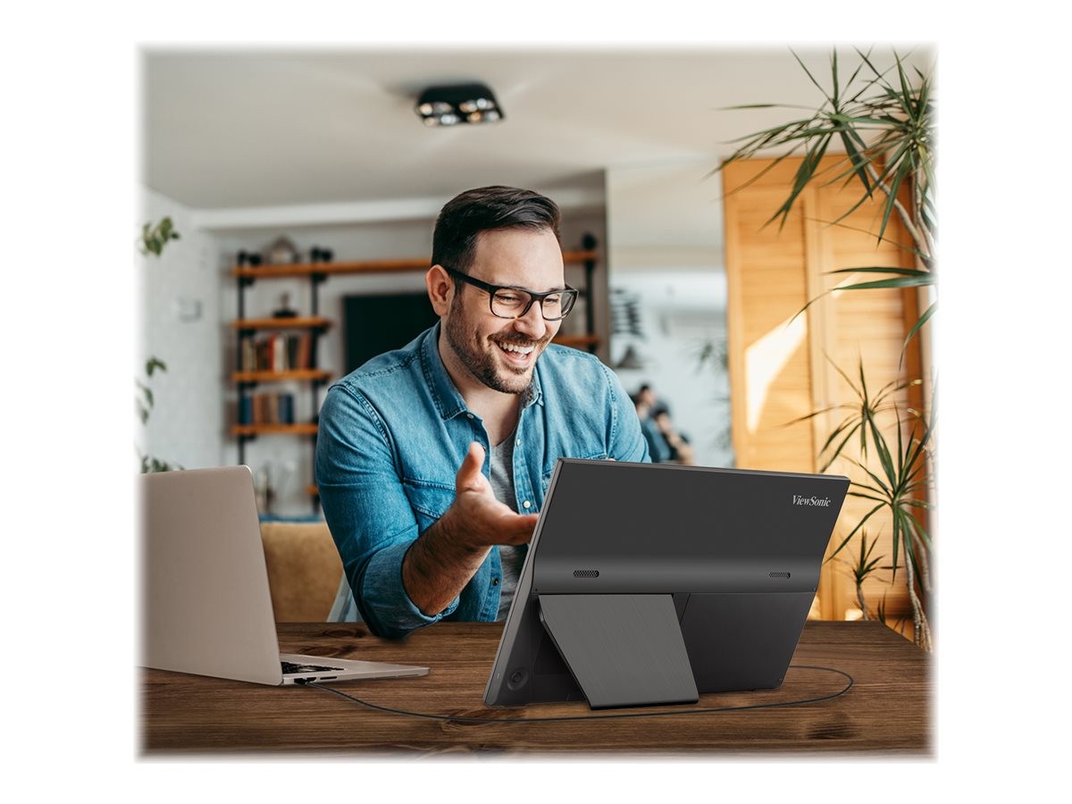 ViewSonic VA1655 - Monitor LED - 16" (15.6" visible) - portátil - 1920 x 1080 Full HD (1080p) @ 60 Hz - IPS - 250 cd/m² - 800:1 - 7 ms - Mini HDMI, USB-C - altavoces