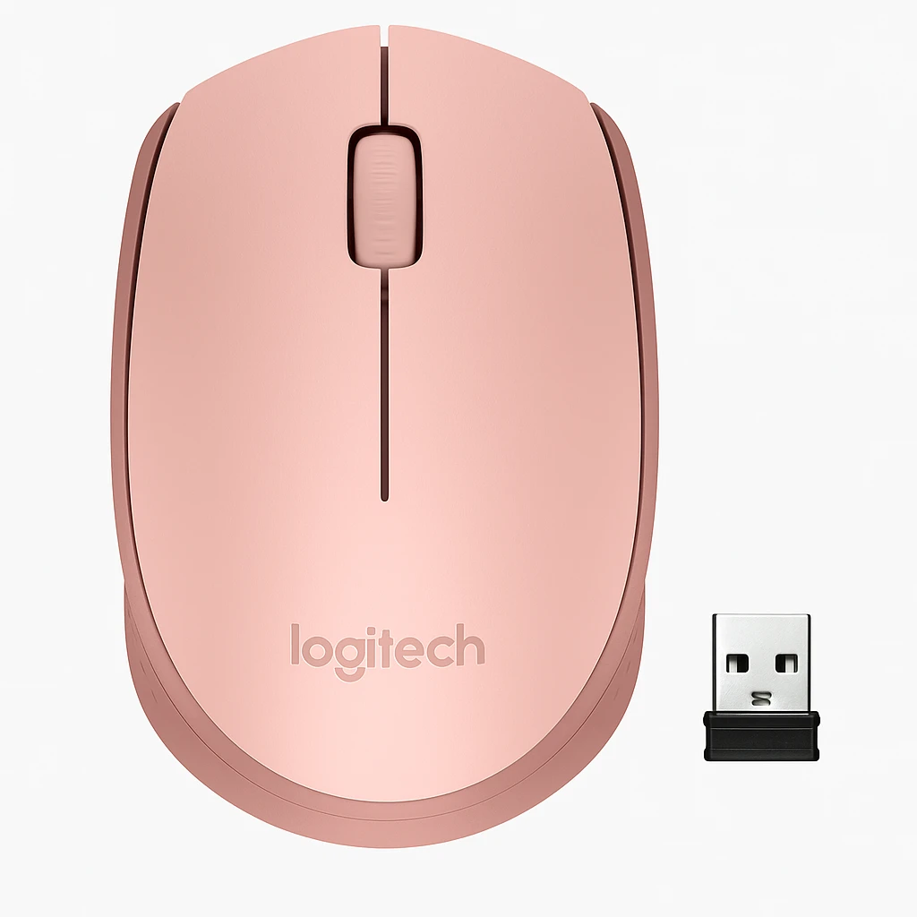 Logitech M170 Wireless Mouse, Ambidextrous, Rose - Ratón - diestro y zurdo - óptico - 3 botones - inalámbrico - 2.4 GHz - receptor inalámbrico USB - rosa