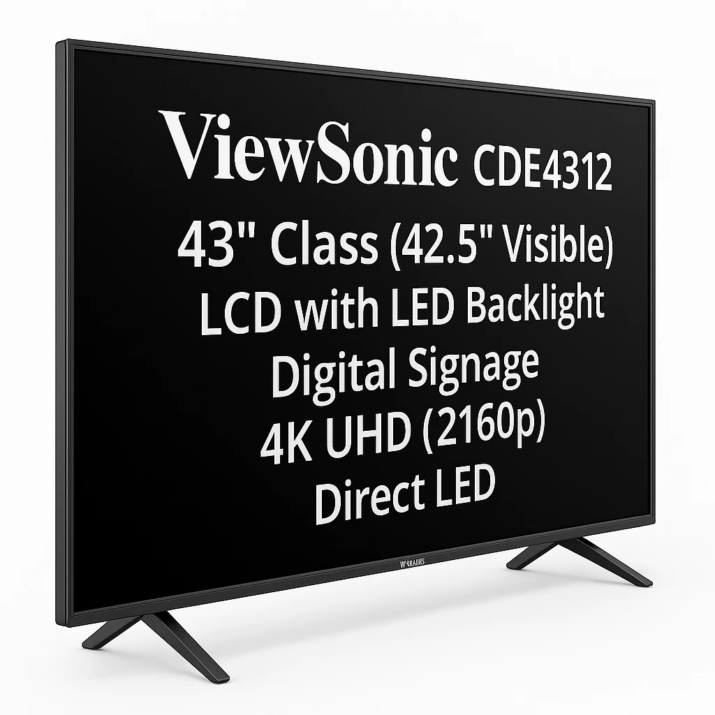 ViewSonic CDE4312 - 43" Clase diagonal (42.5" visible) pantalla LCD con retroiluminación LED - señalización digital - 4K UHD (2160p) 3840 x 2160 - Direct LED
