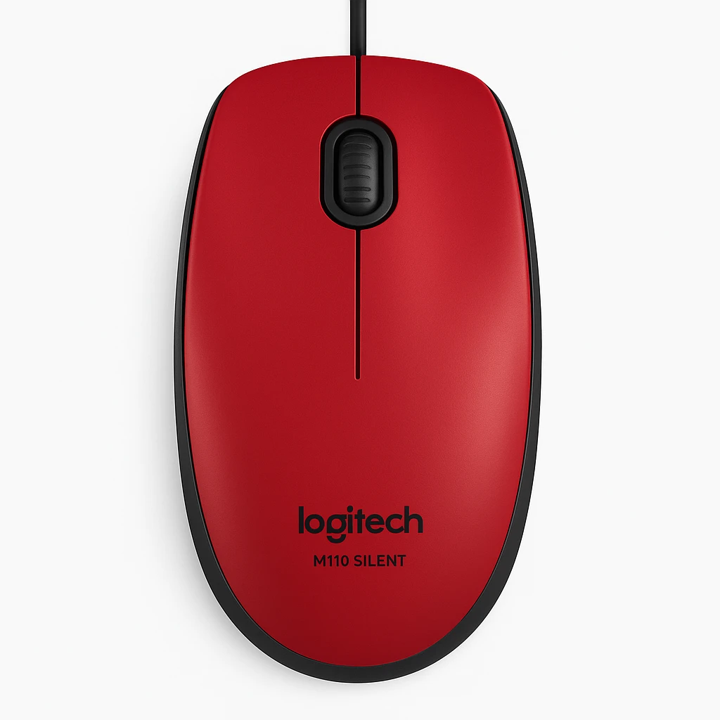 Logitech - Mouse - M110 Silent- Red