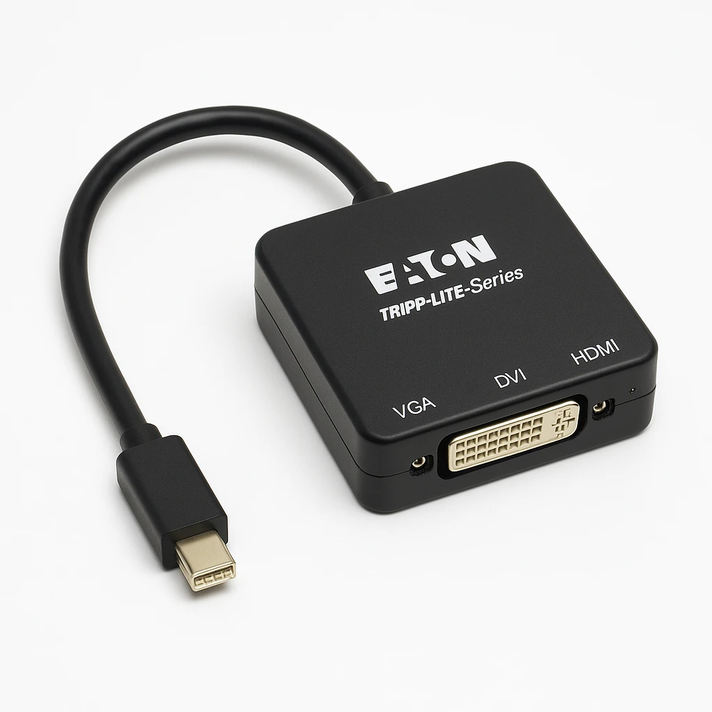 Eaton Tripp Lite Series 6in Mini DisplayPort to VGA / DVI / HDMI Adapter Converter mDP 6" - Vídeo conversor - DisplayPort - DVI, HDMI, VGA - negro
