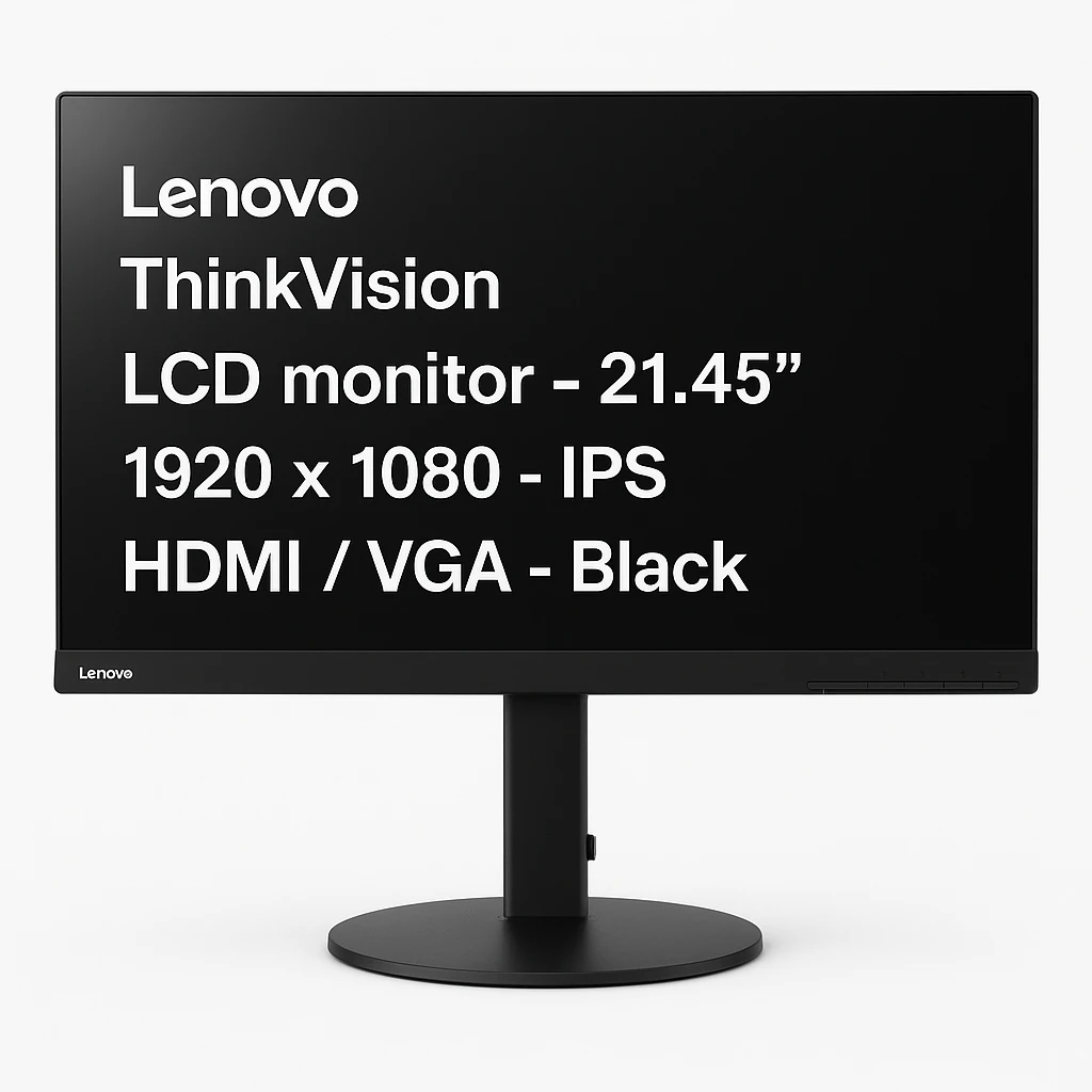 Lenovo ThinkVision - LCD monitor - 21.45" - 1920 x 1080 - IPS - HDMI / VGA - Black