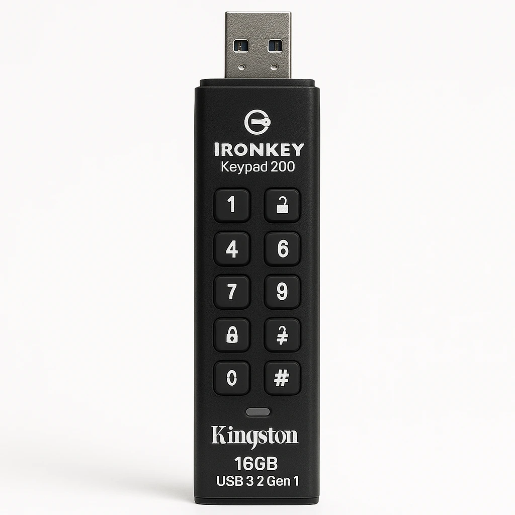 Kingston IronKey Keypad 200 - Unidad flash USB - cifrado - FIPS 140-3 Level 3 - 16 GB - USB 3.2 Gen 1