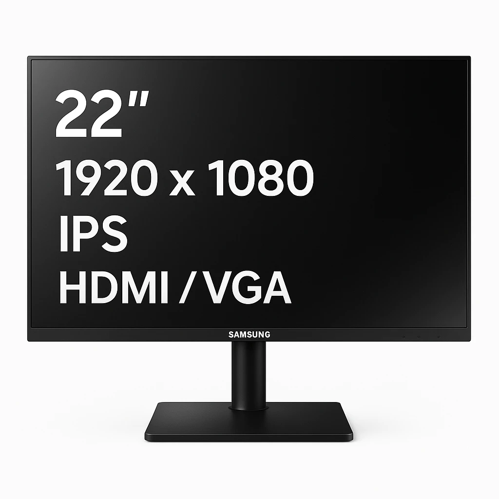 Samsung Flat Panel Monitor Stand - LED-backlit LCD monitor - 22" - 1920 x 1080 - IPS - HDMI / VGA - Black