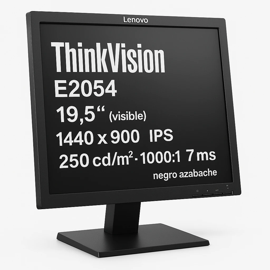 Lenovo ThinkVision E2054 - Monitor LED - 19.5" (19.5" visible) - 1440 x 900 - IPS - 250 cd/m² - 1000:1 - 7 ms - VGA - negro azabache