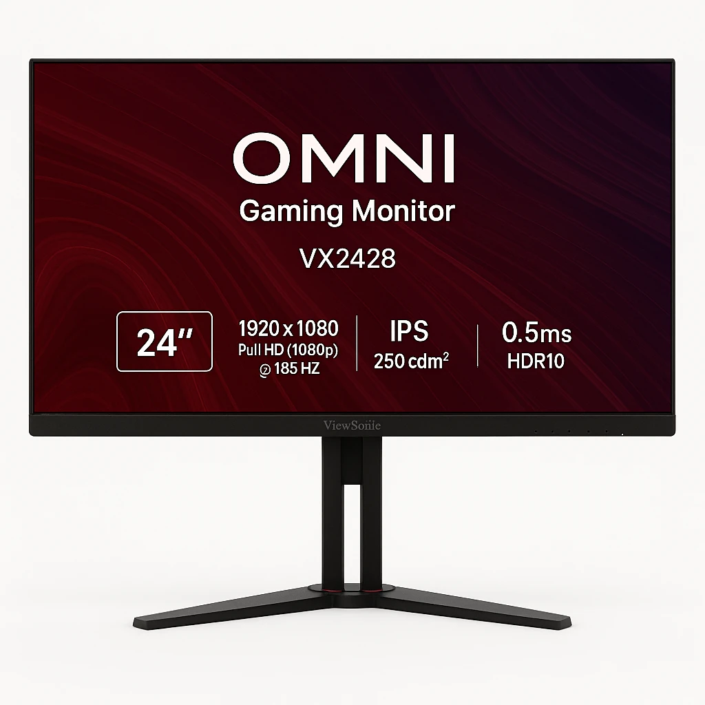 OMNI Gaming Monitor VX2428 - Monitor LED - gaming - 24" (23.8" visible) - 1920 x 1080 Full HD (1080p) @ 165 Hz - IPS - 250 cd/m² - HDR10 - 0.5 ms - 2xHDMI, DisplayPort - altavoces
