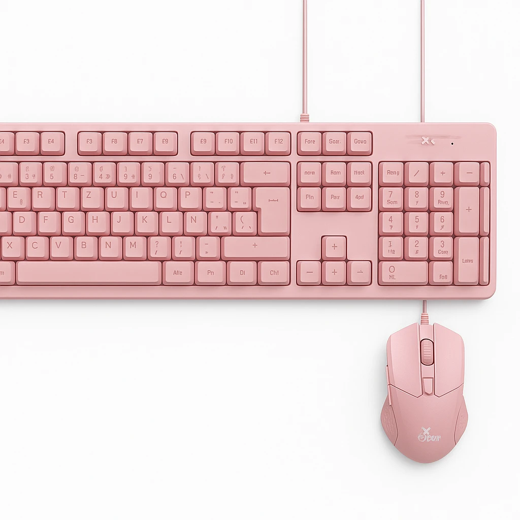 Xtech - Keyboard and mouse set - Wired - Spanish - USB - Pink - Gaming-XTK-540S