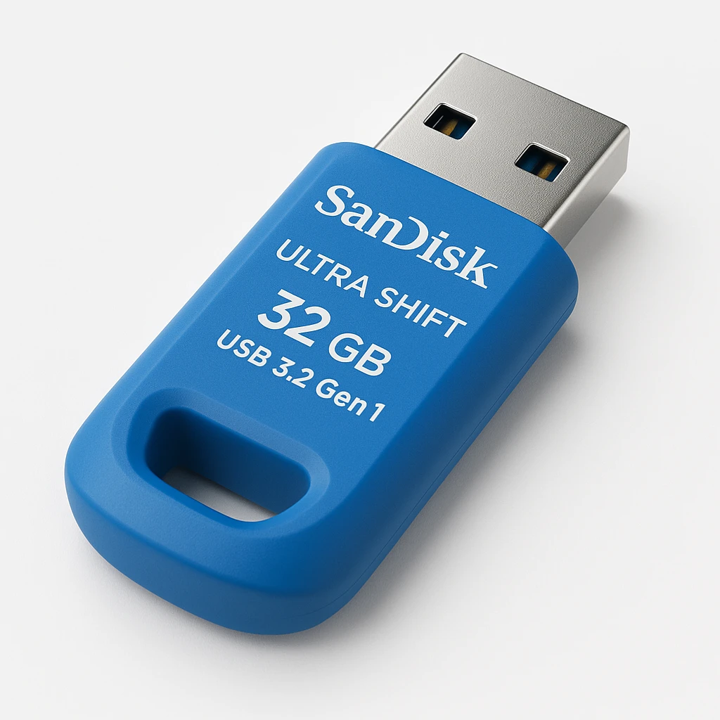 SanDisk Ultra Shift - Unidad flash USB - 32 GB - USB 3.2 Gen 1 - azul