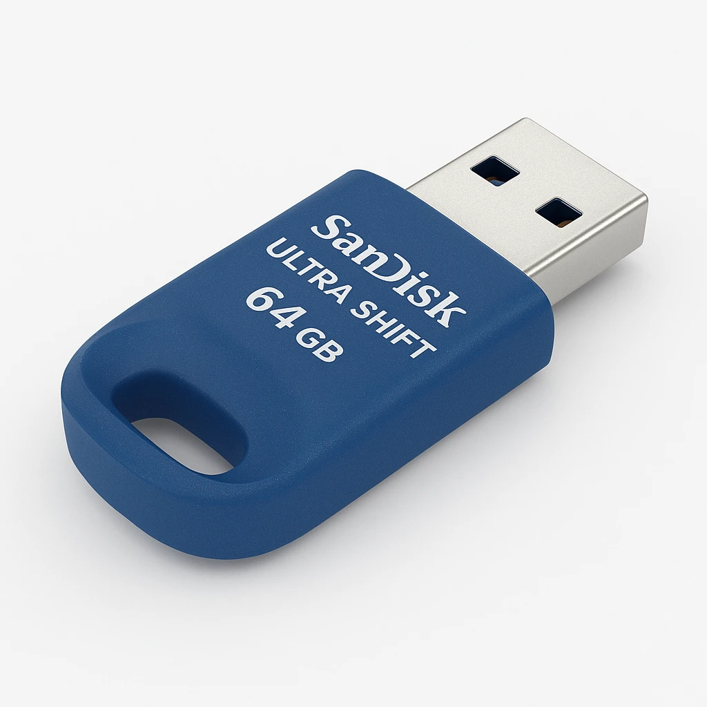 SanDisk Ultra Shift - Unidad flash USB - 64 GB - USB 3.2 Gen 1 - azul