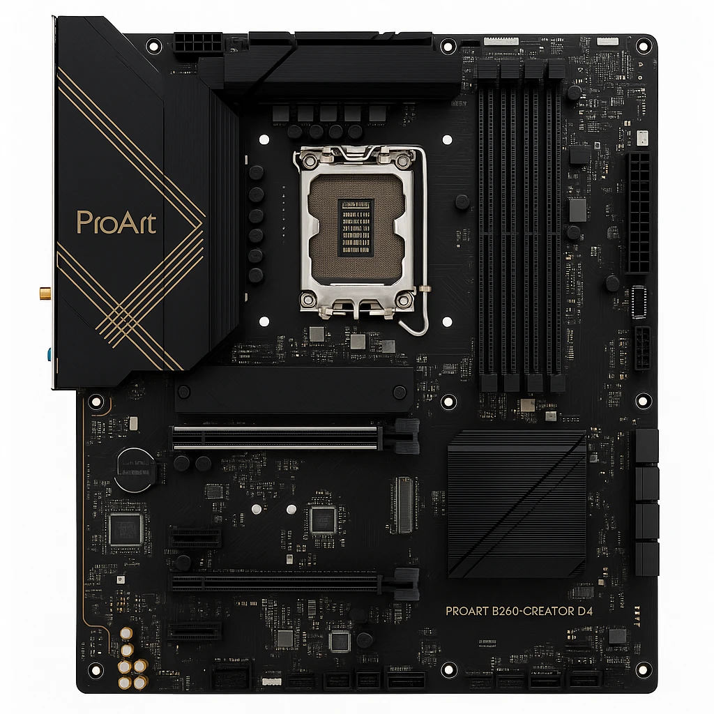 ASUS ProArt B760-CREATOR D4 - Placa base - ATX - Socket LGA1700 - B760 Chipset - USB 3.2 Gen 1, USB-C 3.2 Gen 2x2, USB-C 3.2 Gen2 - Gigabit LAN, 2.5 Gigabit LAN - Tarjeta gráfica (CPU necesar