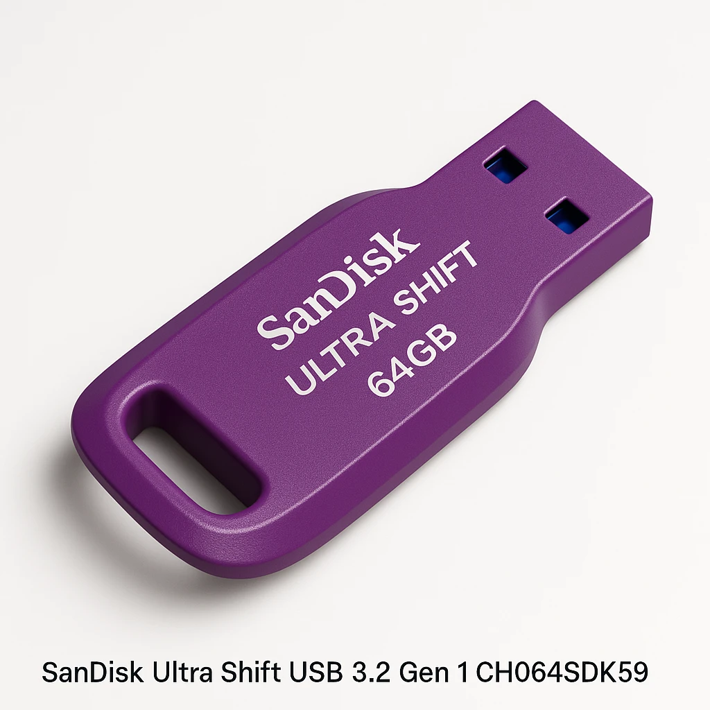 SanDisk Ultra Shift - Unidad flash USB - 64 GB - USB 3.2 Gen 1 - orquídea Cattleya