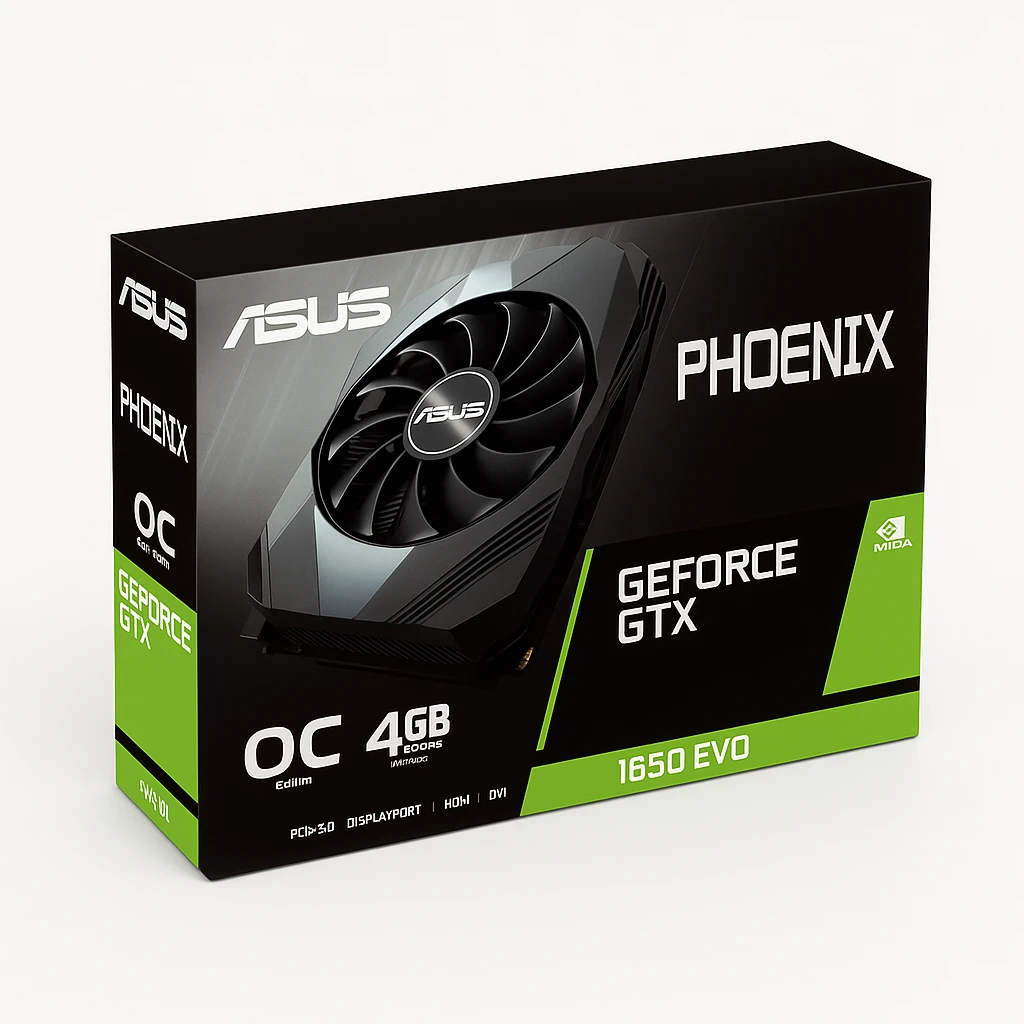 ASUS Phoenix GeForce GTX 1650 EVO 4GB - OC Edition - tarjeta gráfica - GF GTX 1650 - 4 GB GDDR6 - PCIe 3.0 - DisplayPort, HDMI, DVI