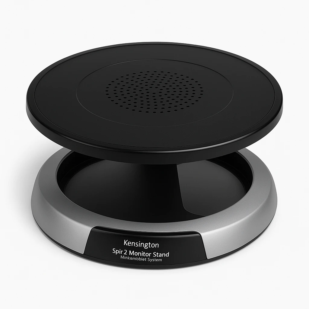 Kensington Spin2 Monitor Stand with SmartFit System - Plataforma giratoria - para pantalla LCD - negro, plata - escritorio
