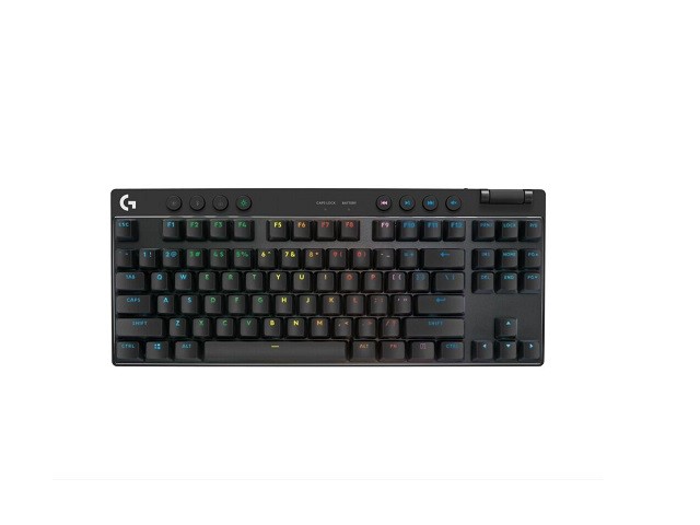 Logitech G PRO X TKL LIGHTSPEED Wireless Gaming Keyboard, Tactile Switches (GX Brown), Black - Teclado - retroiluminación - inalámbrico - 2.4 GHz, Bluetooth - QWERTY - EE. UU. - interruptor: 