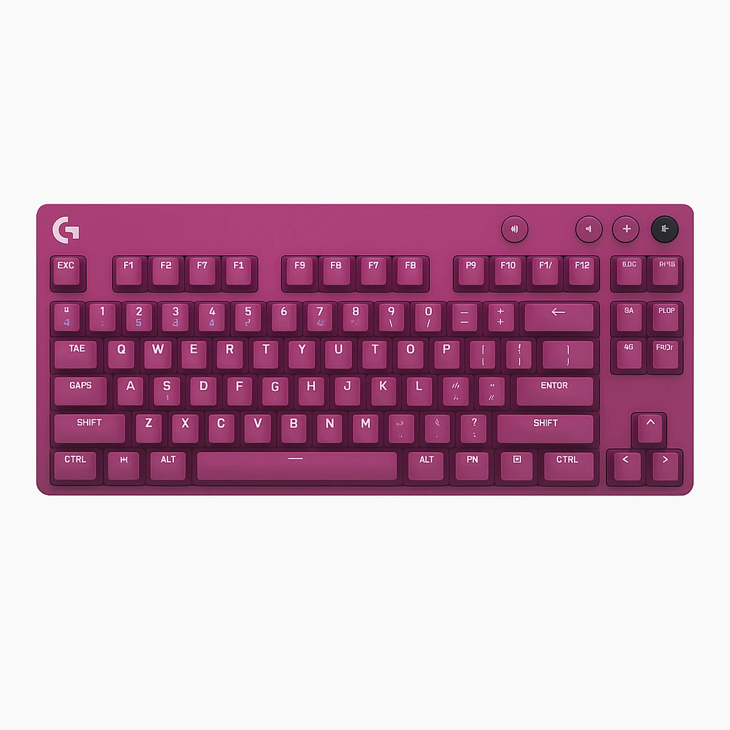 Logitech G PRO X TKL LIGHTSPEED Wireless Gaming Keyboard, Tactile Switches (GX Brown), Magenta - Teclado - retroiluminación - inalámbrico - 2.4 GHz, Bluetooth - QWERTY - EE. UU. - interruptor