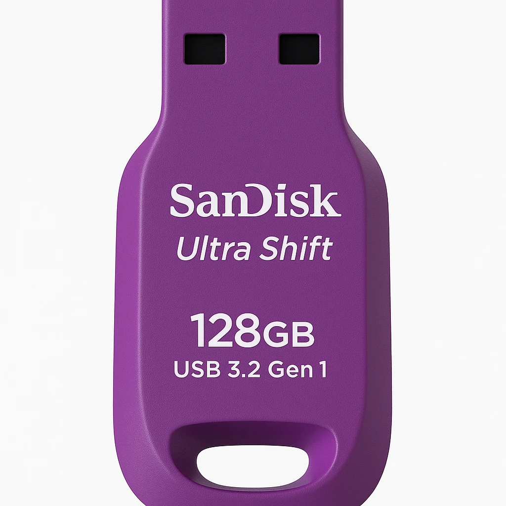 SanDisk Ultra Shift - Unidad flash USB - 128 GB - USB 3.2 Gen 1 - orquídea Cattleya