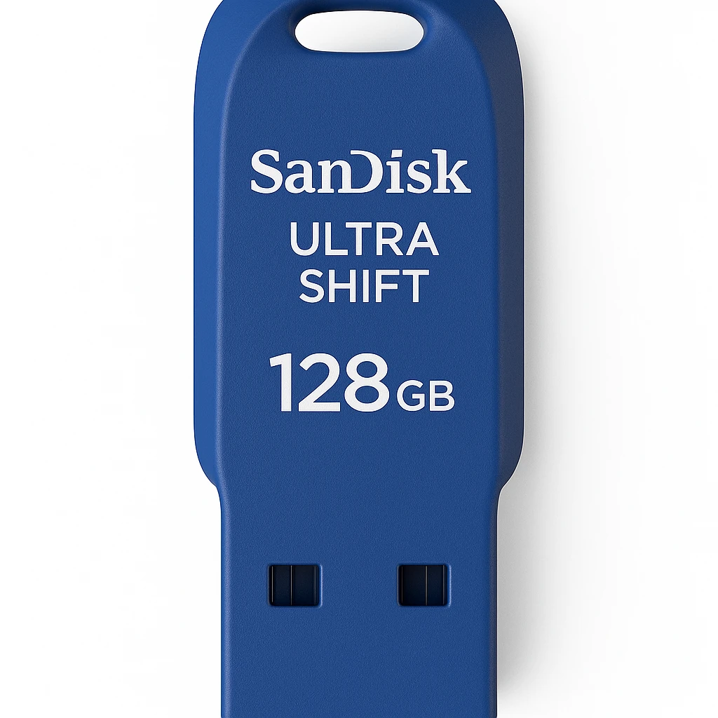 SanDisk Ultra Shift - Unidad flash USB - 128 GB - USB 3.2 Gen 1 - azul
