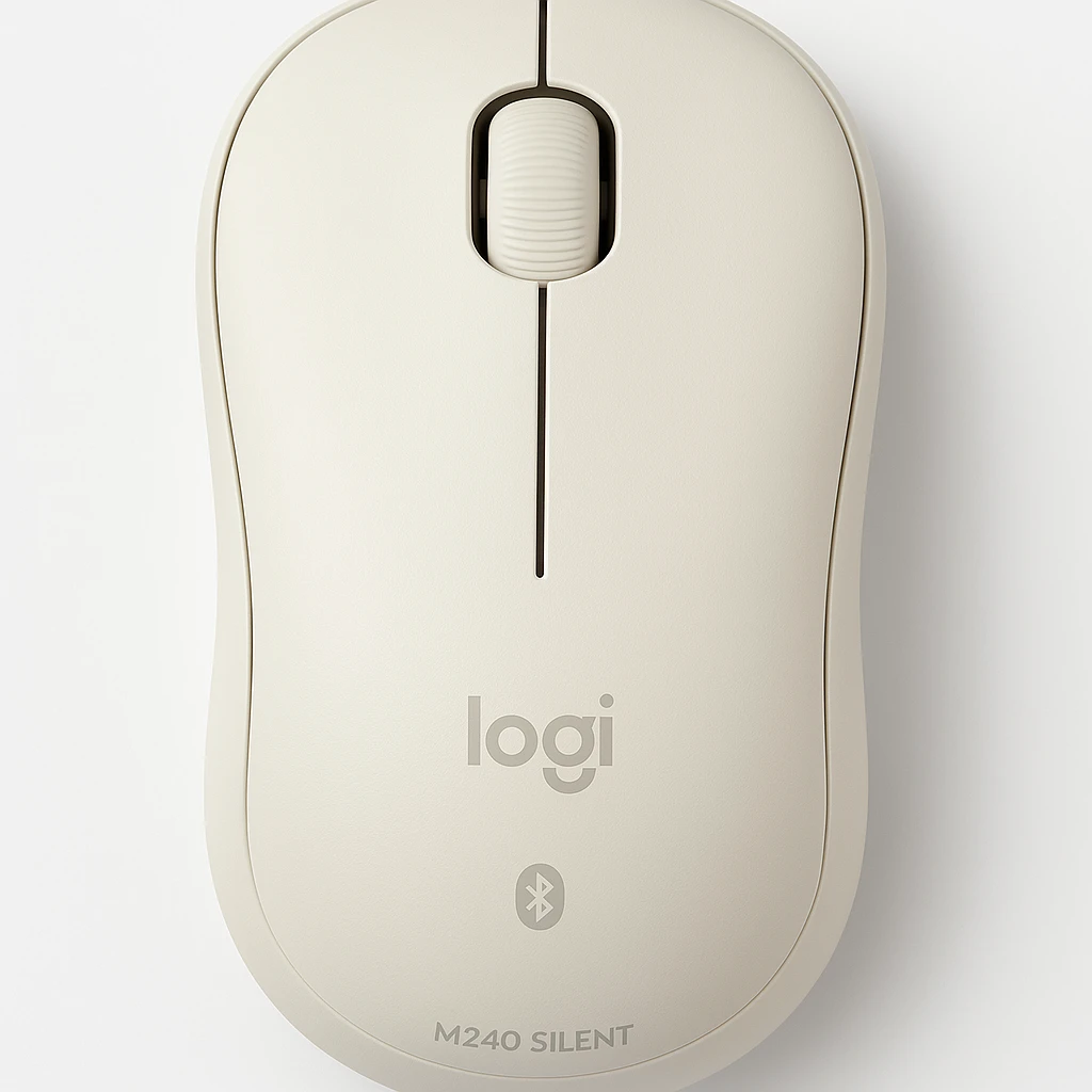 Logitech M240 Silent Bluetooth Mouse, Compact, Portable, Smooth Tracking, Off-white - Ratón - 3 botones - inalámbrico - Bluetooth - blanco hueso