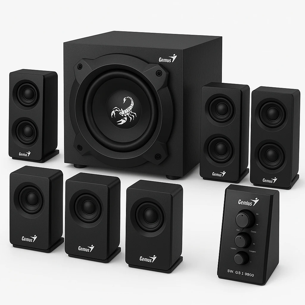 Genius SW-G5.1 3500 - Sistema de altavoces - para PC de teatro en casa - canal 5.1 - 80 vatios (Total) - negro