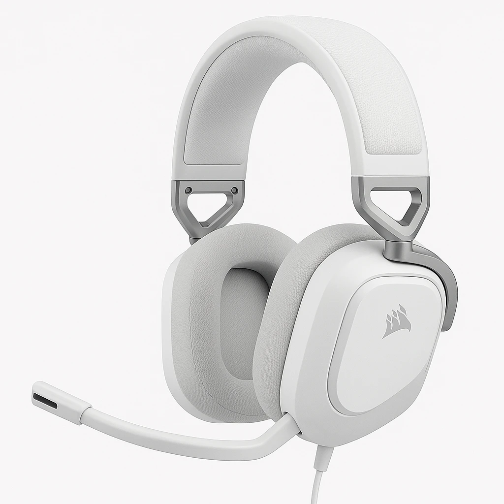 CORSAIR Gaming HS80 RGB - Auricular - tamaño completo - 2,4 GHz - inalámbrico - USB - blanco