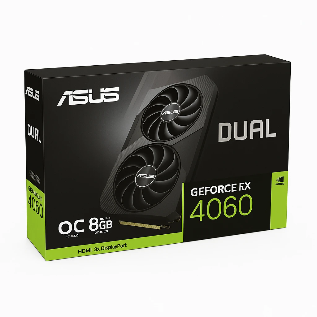 ASUS Dual GeForce RTX 4060 8GB - OC Edition - tarjeta gráfica - GeForce RTX 4060 - 8 GB GDDR6 - PCIe 4.0 - HDMI, 3 x DisplayPort - caja