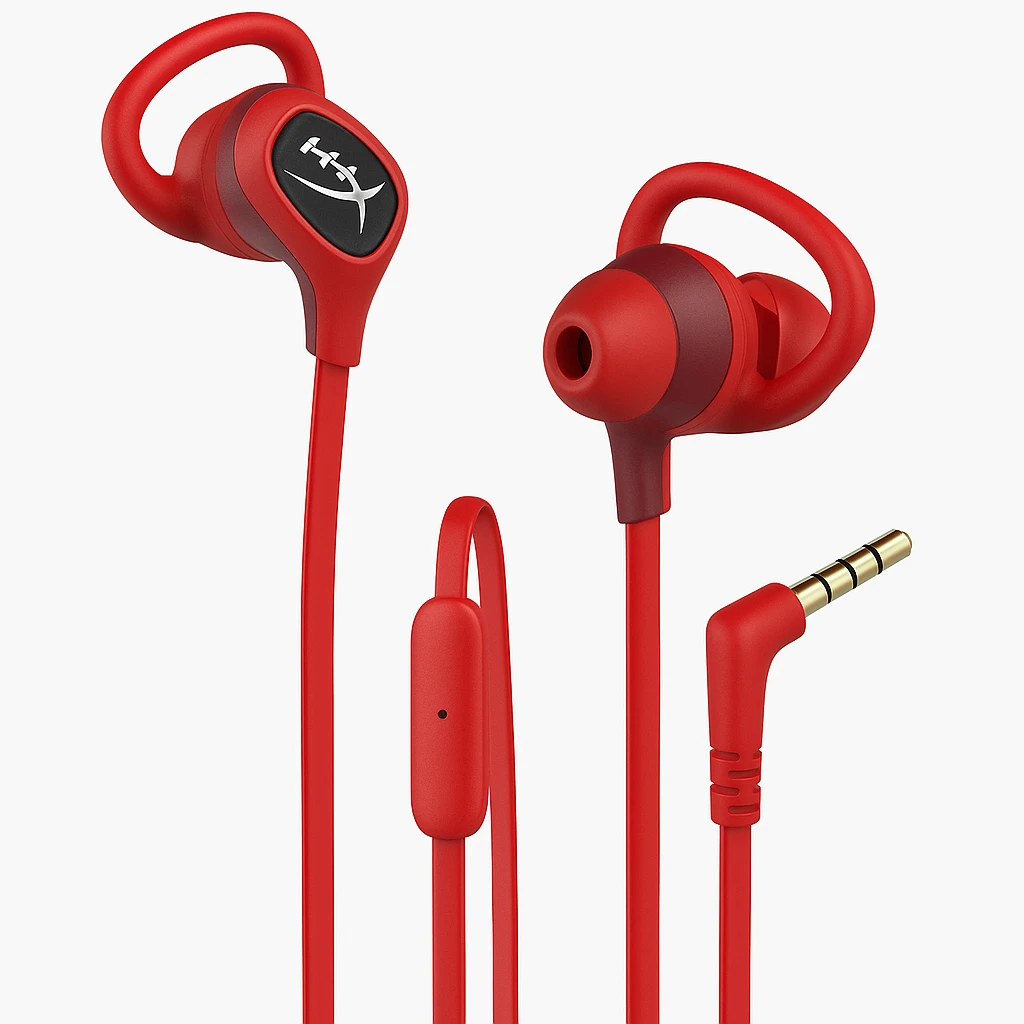 HyperX Cloud Earbuds II - Auriculares internos con micro - en oreja - cableado - conector de 3,5 mm - rojo