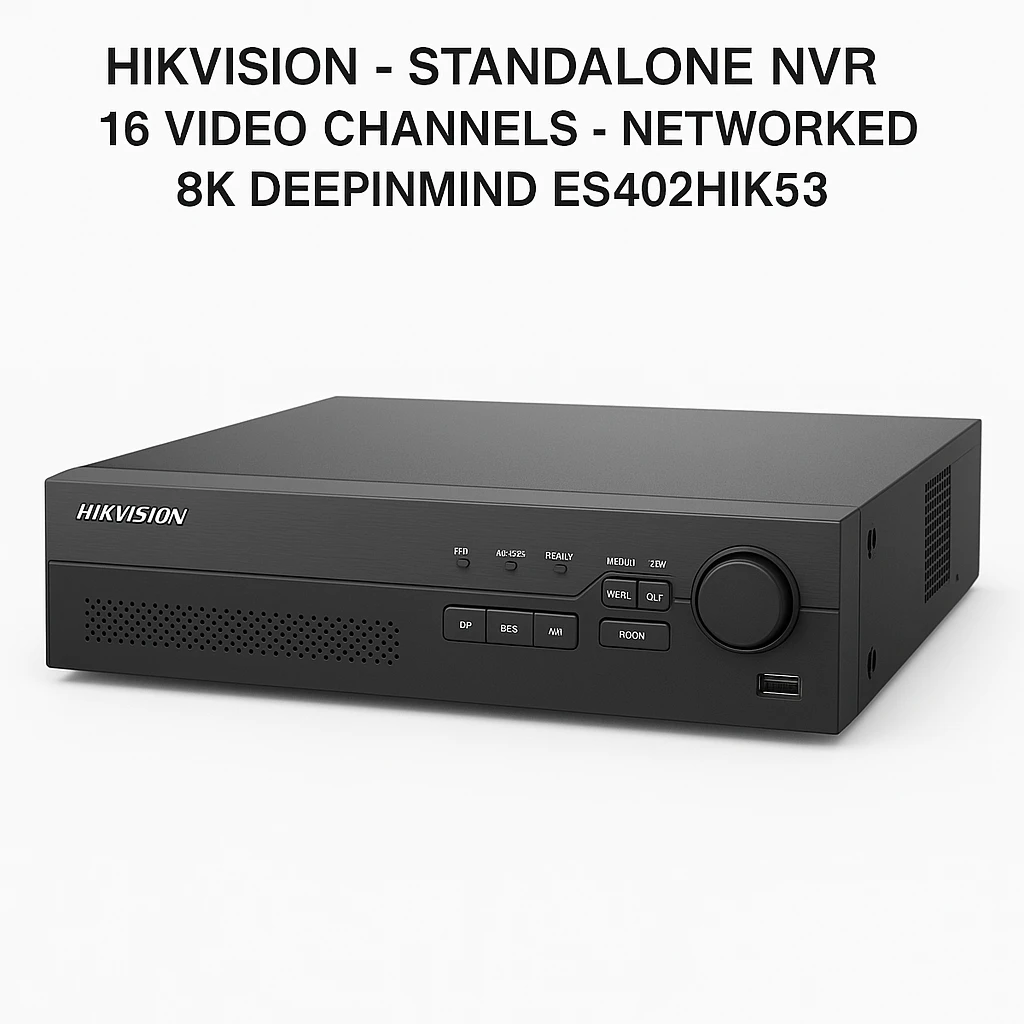 Hikvision - Standalone NVR - 16 Video Channels - Networked - 8K DeepinMind