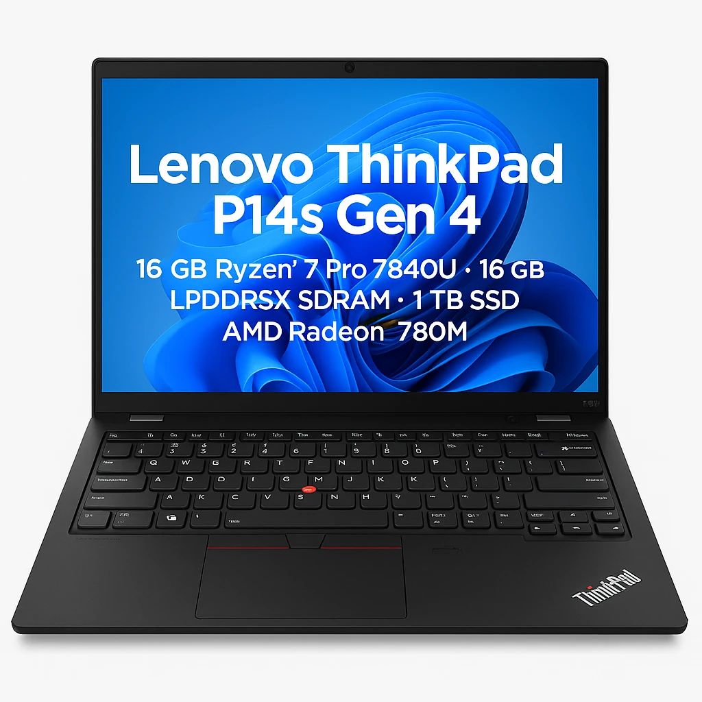 Lenovo ThinkPad P14s Gen 4 - Ordenador portátil - 14" - 1920 x 1200 - AMD Ryzen 7 Pro 7840U - 16 GB - LPDDR5X SDRAM - 1 TB SSD - AMD Radeon 780M - Windows 11 Pro
