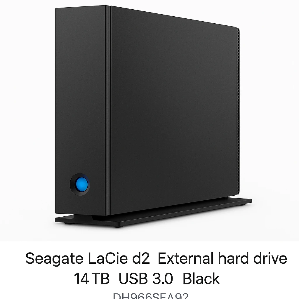 Seagate LaCie d2 - External hard drive - 14 TB - USB 3.0 - Black