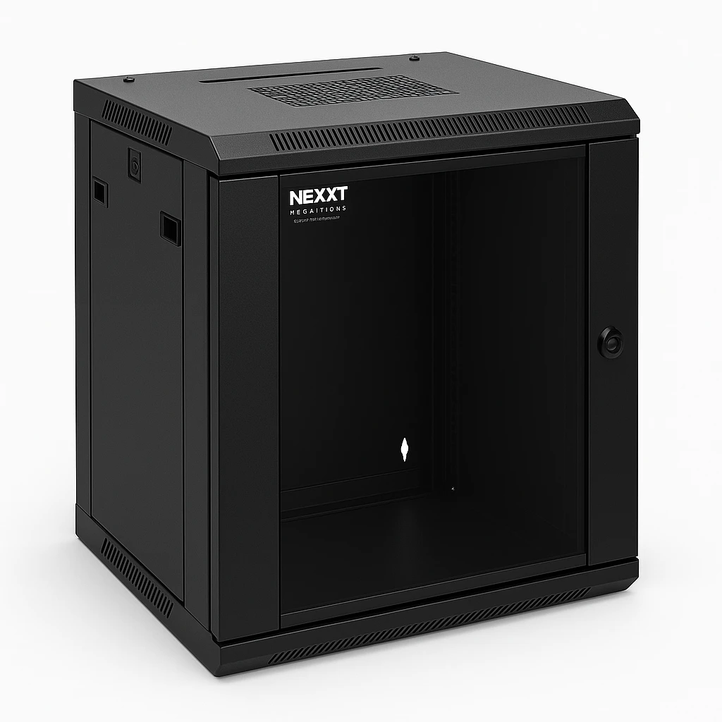 Nexxt Solutions Infrastructure - Wall mount enclosure - SPCC steel / Tempered glass - Black / RAL 9005