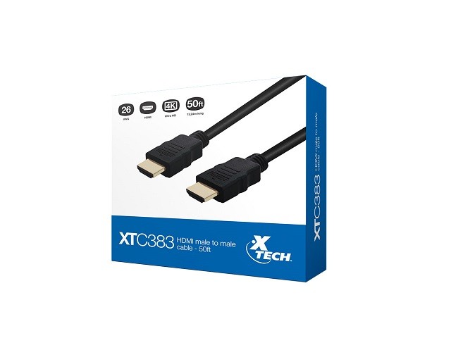 Xtech - Video / audio cable - HDMI - HDMI - 50ft-m/m-XTC-383