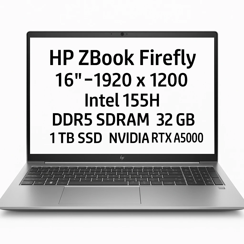HP ZBook Firefly - Ordenador portátil - 16" - 1920 x 1200 - Intel 155H - DDR5 SDRAM - 32 GB - 1 TB SSD - NVIDIA RTX A5000