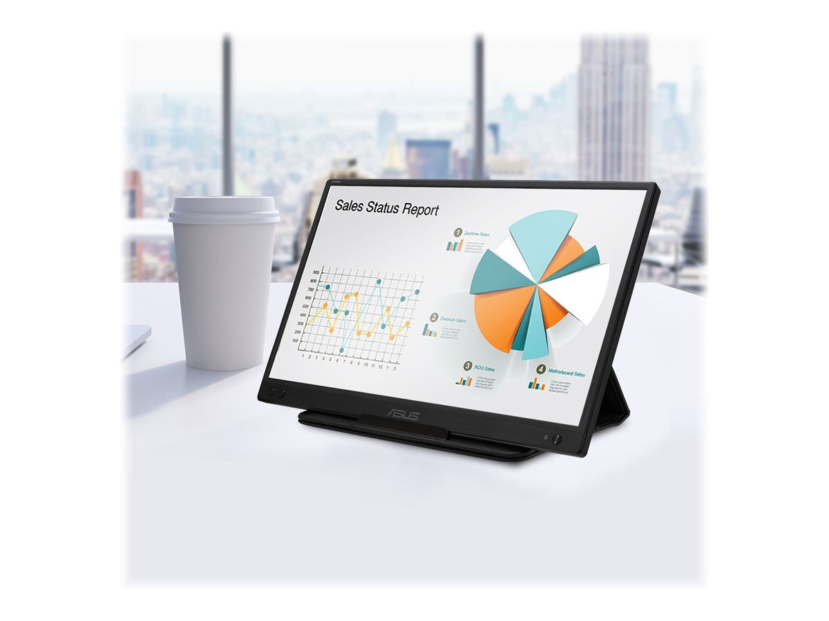 ASUS ZenScreen MB166C - Monitor LED - 15.6" (16" visible) - portátil - 1920 x 1080 Full HD (1080p) @ 60 Hz - IPS - 250 cd/m² - 800:1 - 5 ms - USB-C
