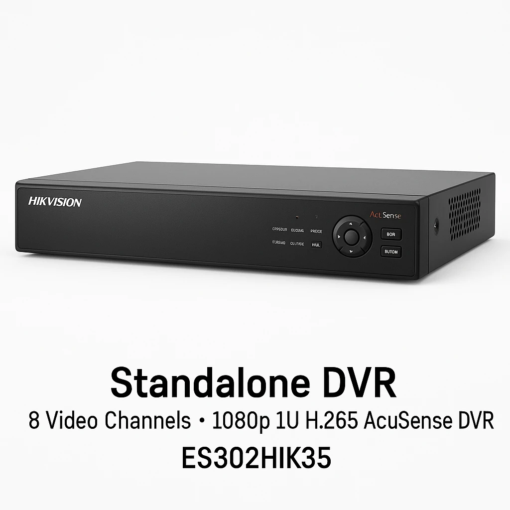 Hikvision - Standalone DVR - 8 Video Channels - 1080p 1U H.265 AcuSense DVR