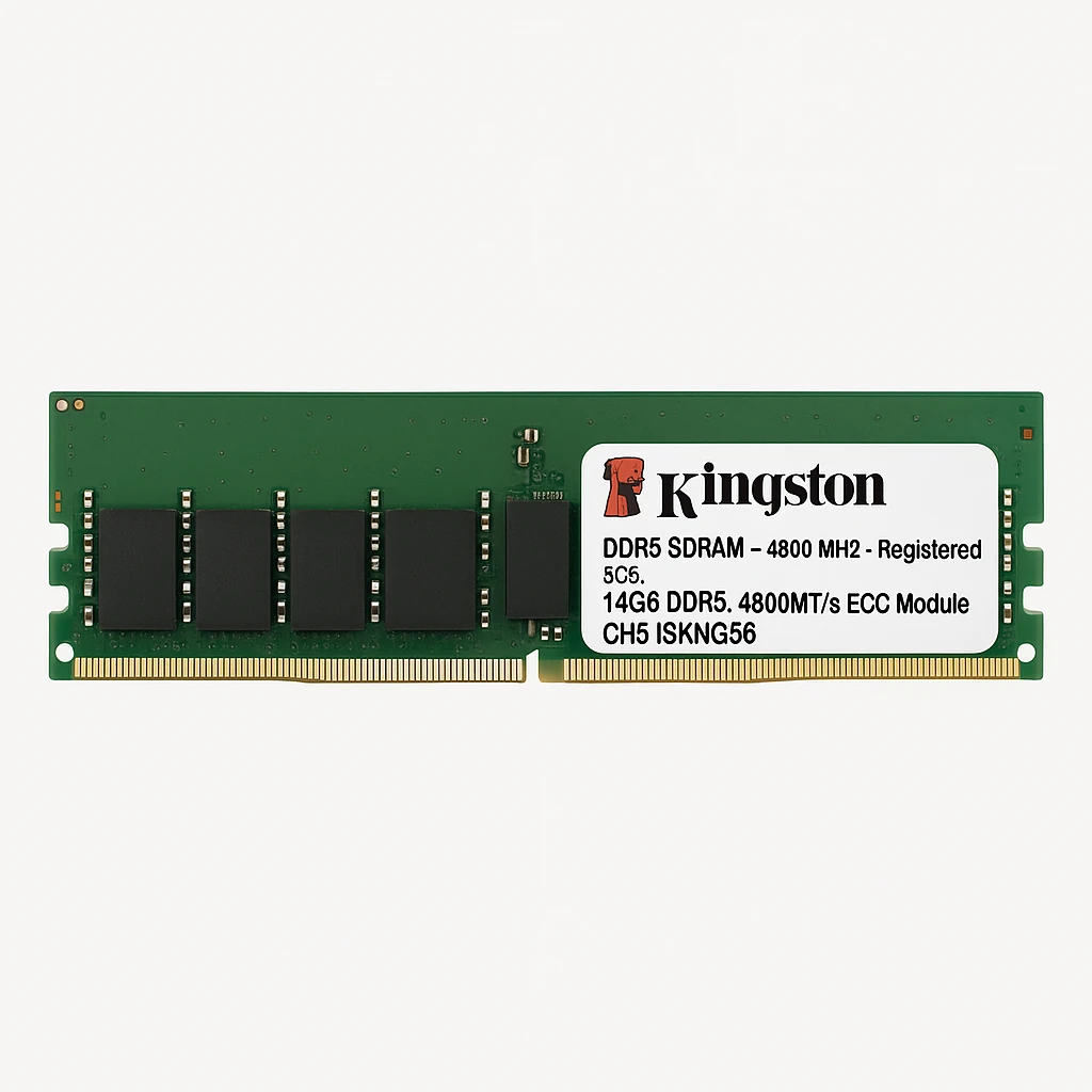 Kingston - DDR5 SDRAM - 4800 MHz - Registered - ECC - 16GB DDR5-4800MT/s ECC Module