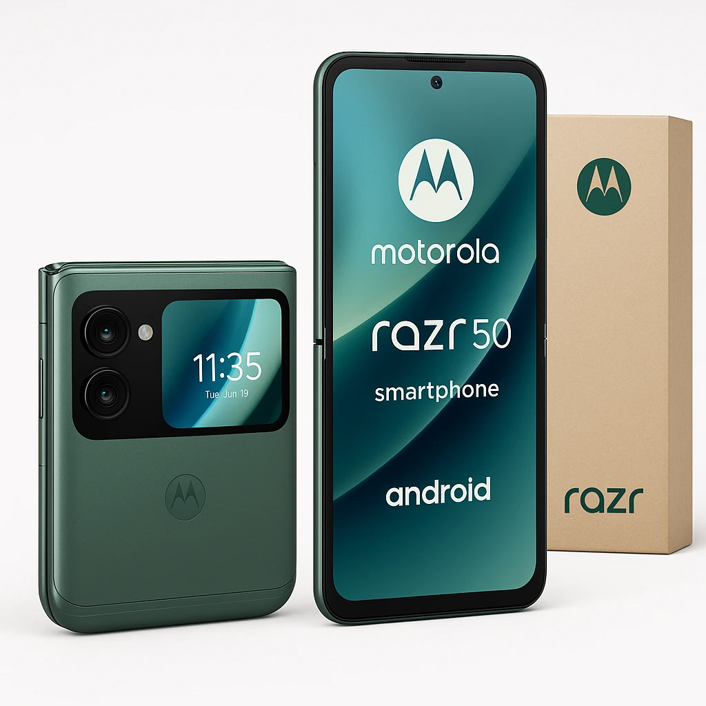 Motorola Razr 50 - Smartphone - Android - Green - Touch - Bundle