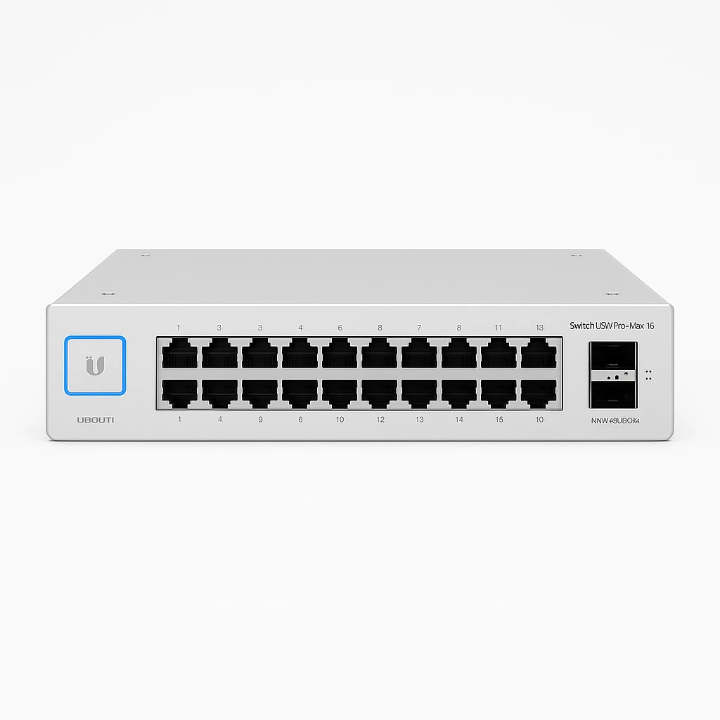Ubiquiti - Switch - USW-Pro-Max-16 - 16 ports - 12 Gigabit Ethernet - 2 ports SFP+