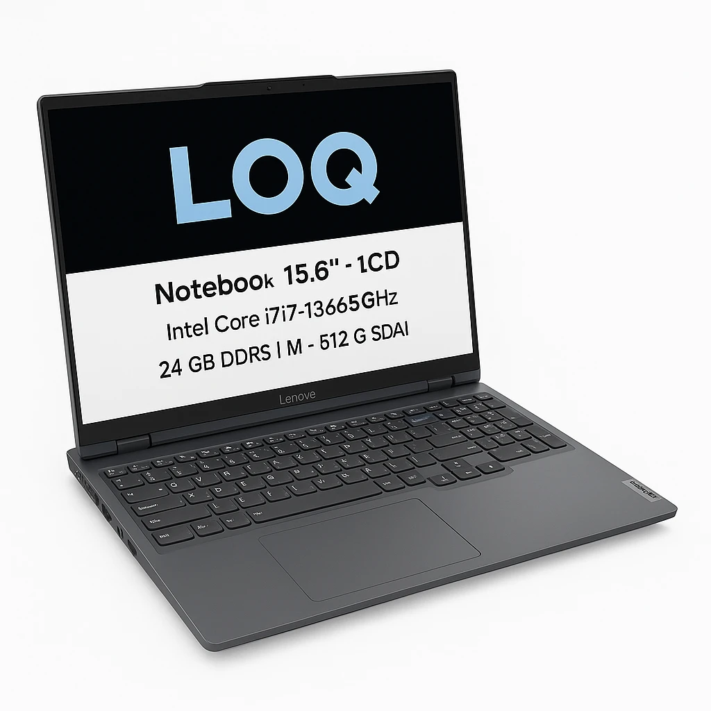 Lenovo LOQ 15IRX9 - Notebook - 15.6" - 1920 x 1080 LCD - Intel Core i7 I7-13650HX / 4.7 GHz - 24 GB - DDR5 SDRAM - 512 GB SSD - NVIDIA GeForce RTX 4060 - Windows 11 Home - Luna Grey - Spanish