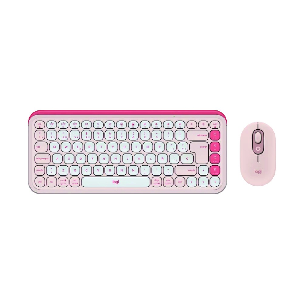 Logitech Pop Icon Combo - Keyboard and mouse set - Spanish (Latin American) - Rose