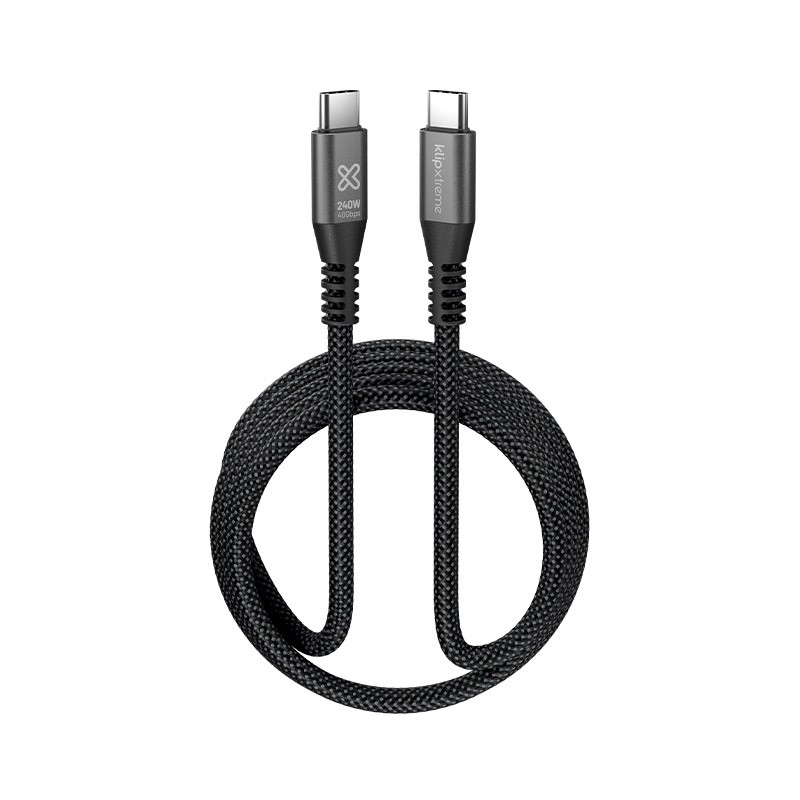 Klip Xtreme - USB cable - 24 pin USB-C - 1.8 m - Black - 240W 40Gbps Braided Fast Charg