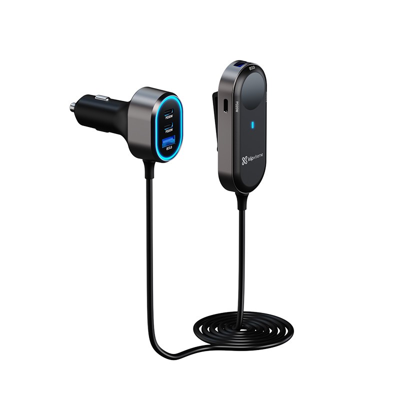 Klip Xtreme KCC-100 - Car power adapter - 100 Watt - 4x 24pin USB-C / 2x 9pin USB-A - Cellular phone / Tablet - Car - Para Smartphones, tablets, small devices