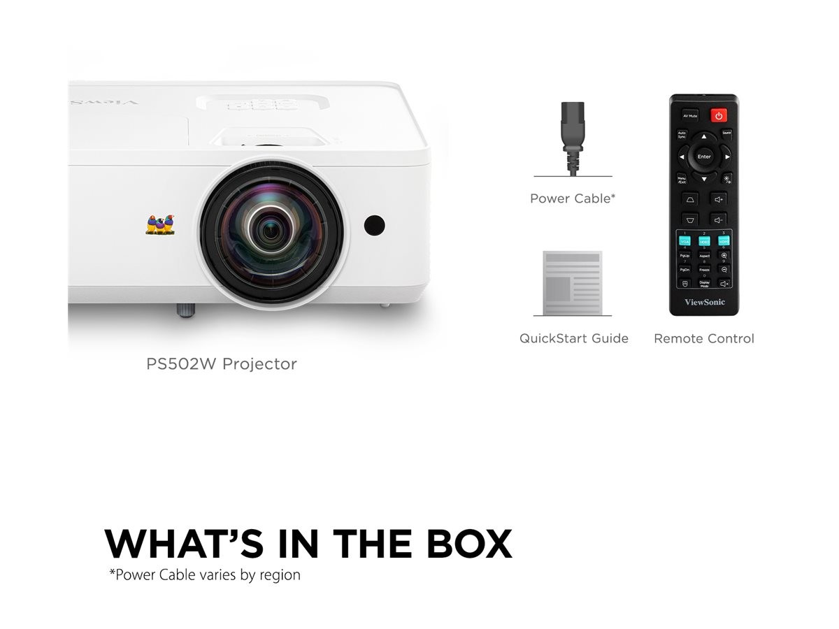 ViewSonic PS502W - Proyector DLP - 4000 ANSI lumens - WXGA (1280 x 800) - 16:10 - 720p