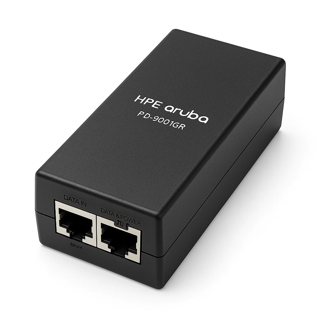 HPE Aruba PD-9001GR - Inyector de corriente - CA 100-240 V - 30 vatios - conectores de salida: 1 - para HPE Aruba AP-303, 304, 305, 334, 387, 504, 505, 515; Instant IAP-304, 305, 314, 324, 32
